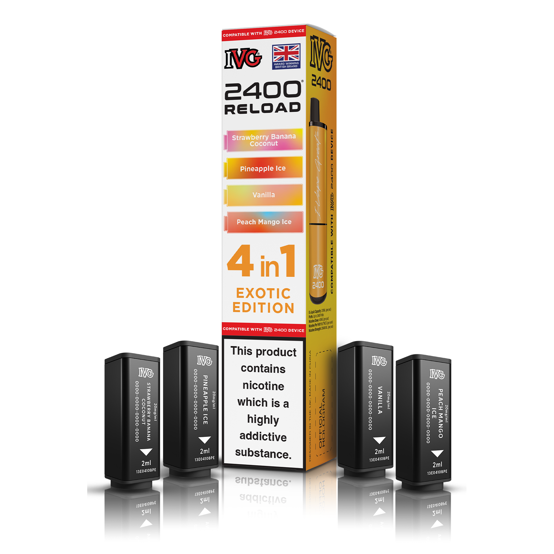 IVG 2400 4 In 1 Exotic Edition Reload Pods Vaporizers & Electronic Cigarettes IVG