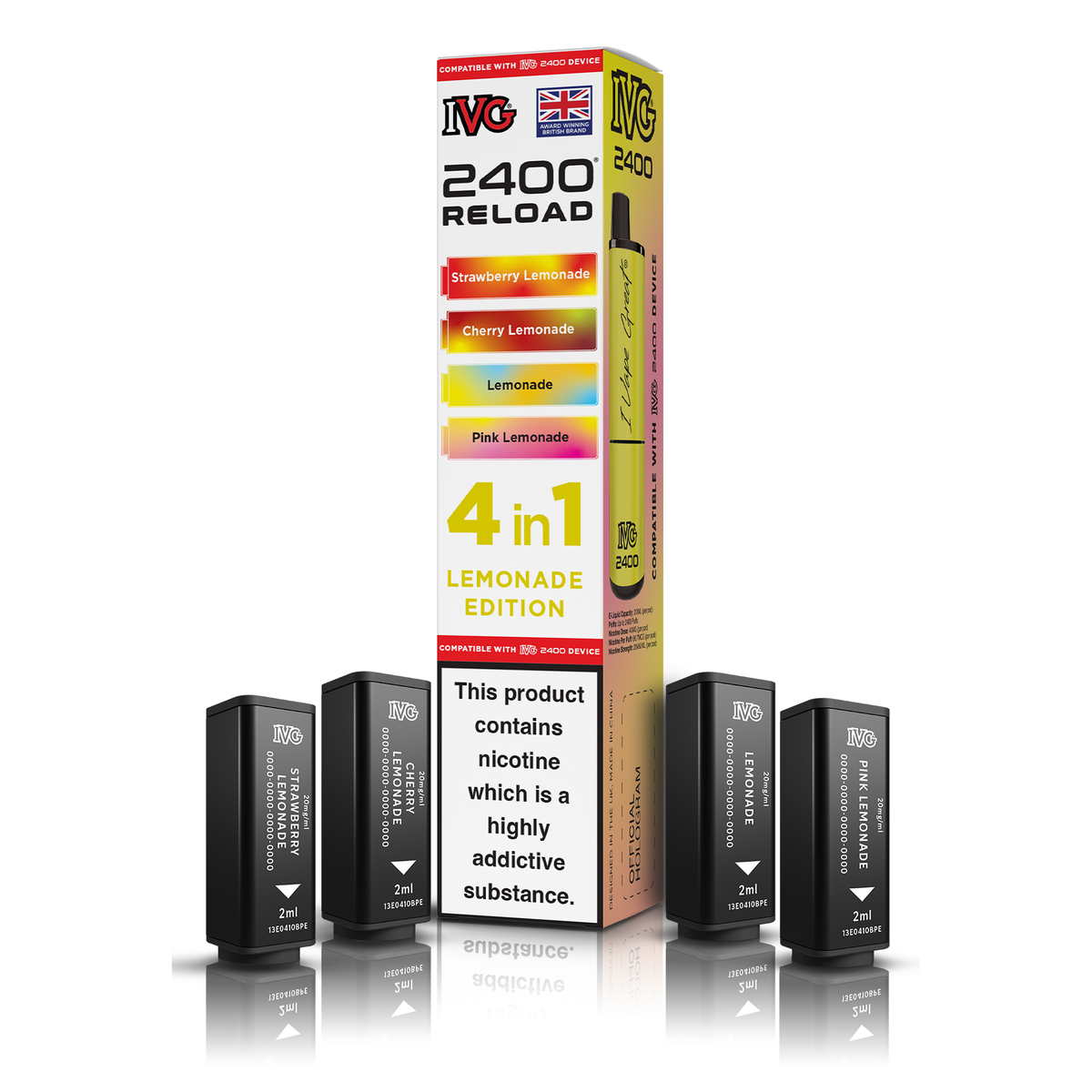 IVG 2400 4 In 1 Lemonade Edition Reload Pods Vaporizers & Electronic Cigarettes IVG