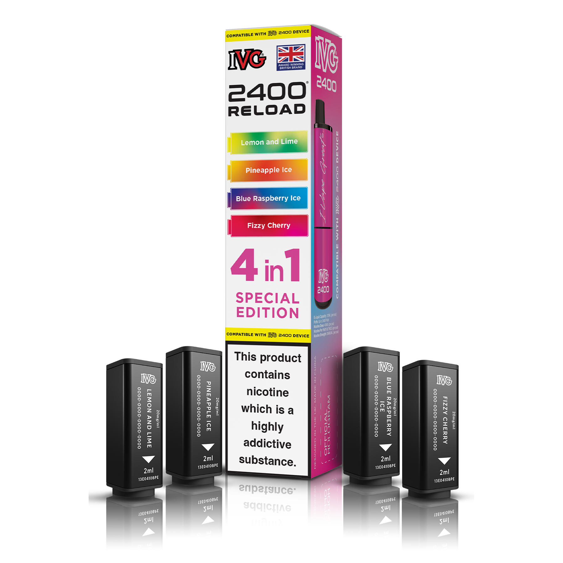 IVG 2400 4 In 1 Special Edition Reload Pods Vaporizers & Electronic Cigarettes IVG