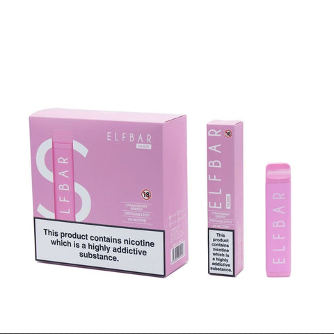 ELF Bar NC600 Disposable Vape Pod Box of 10-Strawberry Energy-vapeukwholesale