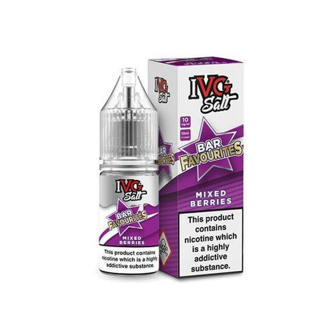 IVG Nic Salt Bar Favourite 10ml E Liquid- Pack Of 10-Mixed Berries-vapeukwholesale